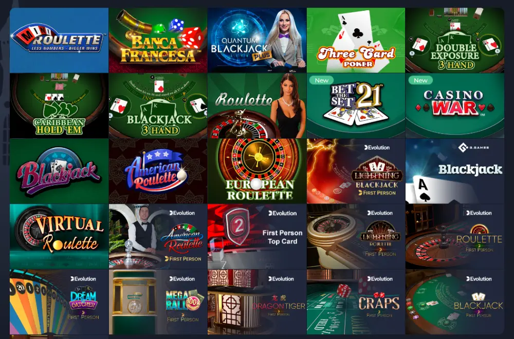 slotv casino table games lobby
