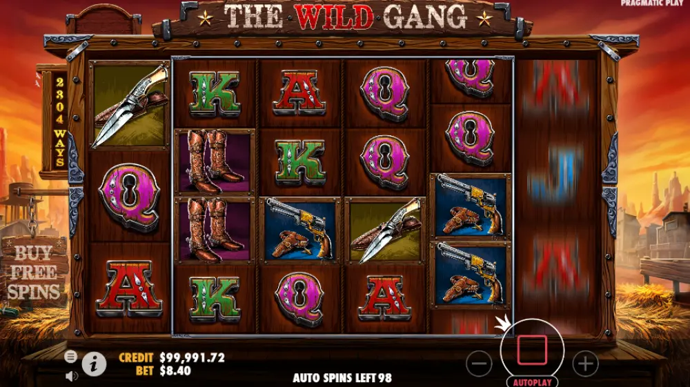 the wild gang slot spin