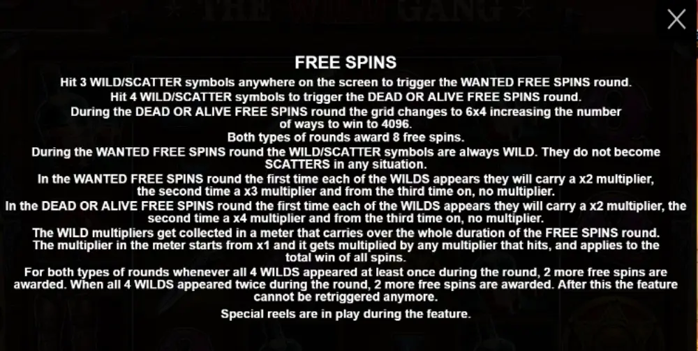 wild gang free spins