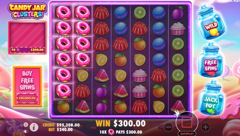 candy jar clusters slot win