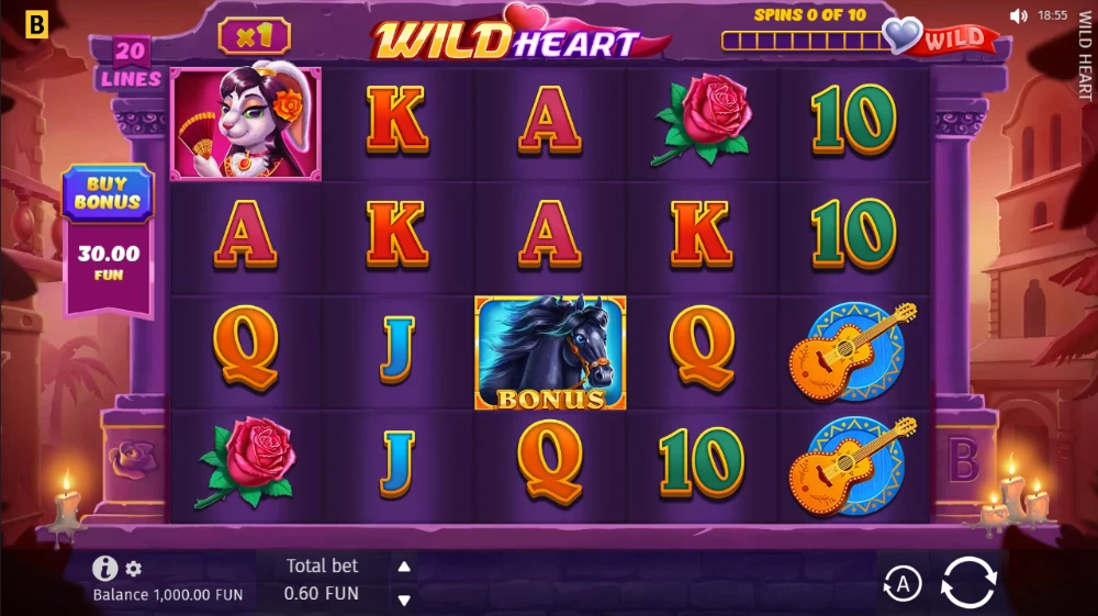 wild heart slot gameplay