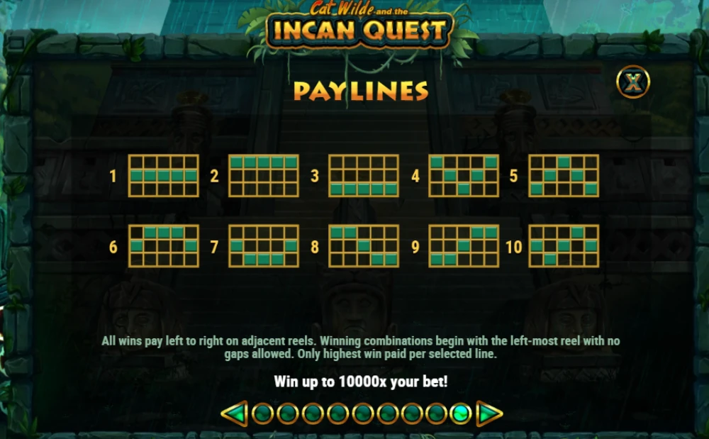 incan quest slot paylines