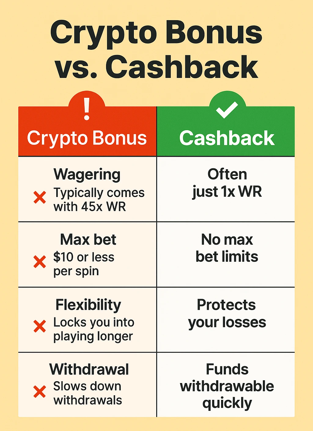 crypto cashback versus deposit bonus comparison