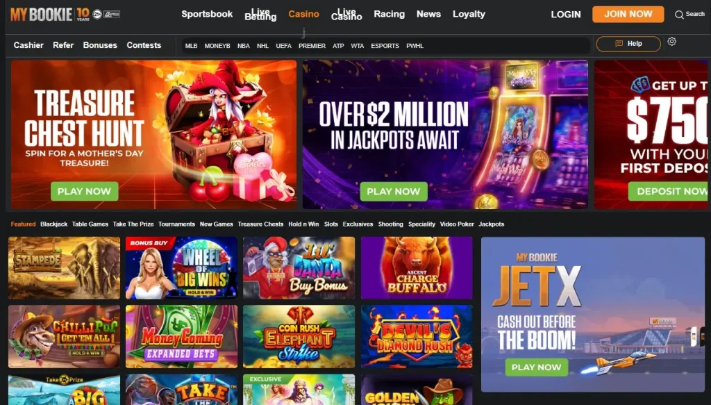 mybookie casino screen