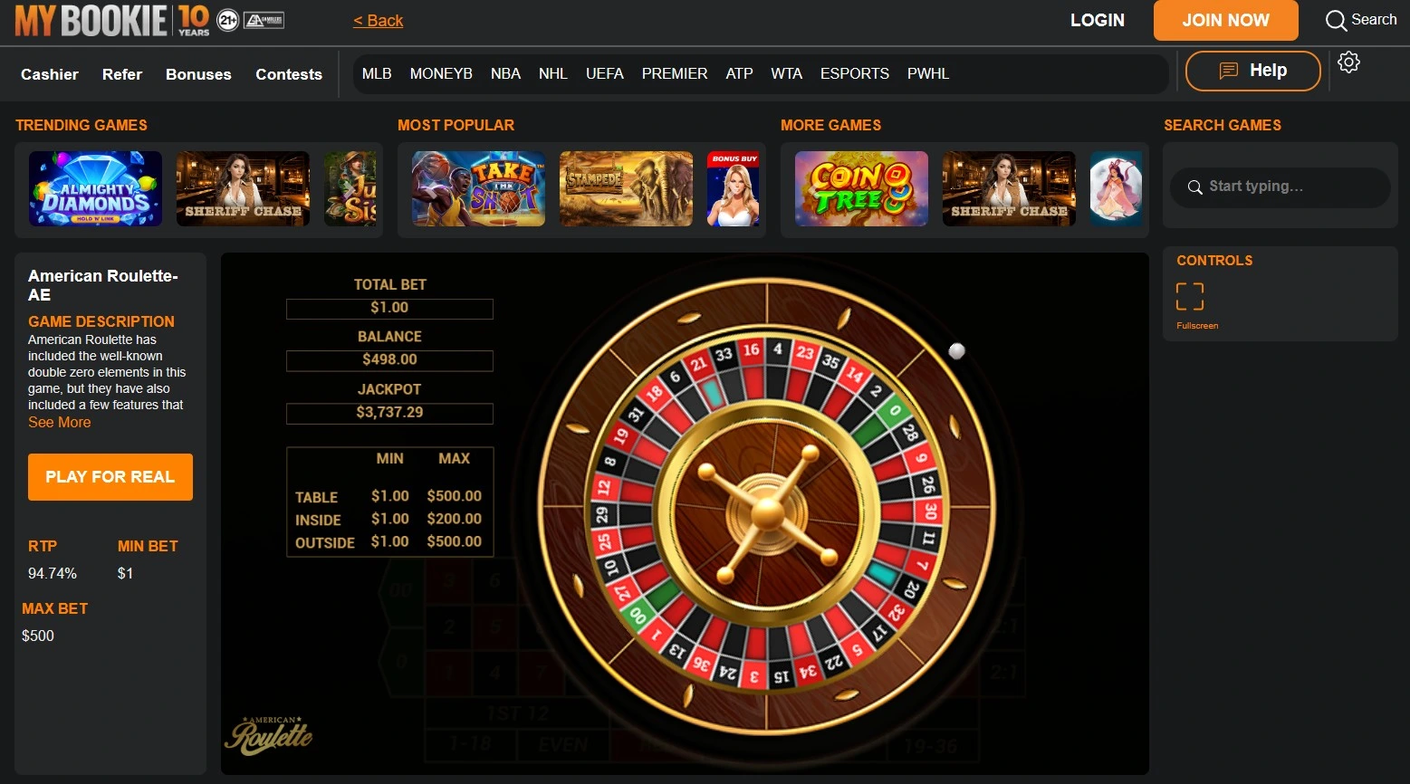 mybookie roulette