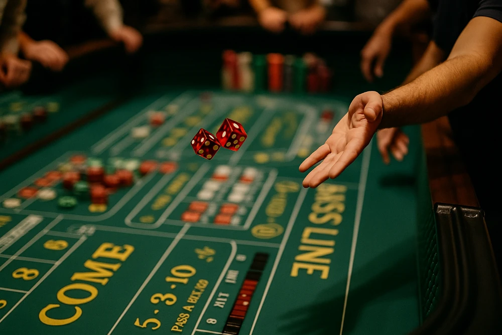 craps playign across the table