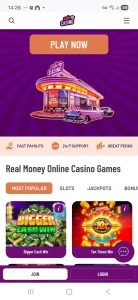 cafe casino mobile screen shot