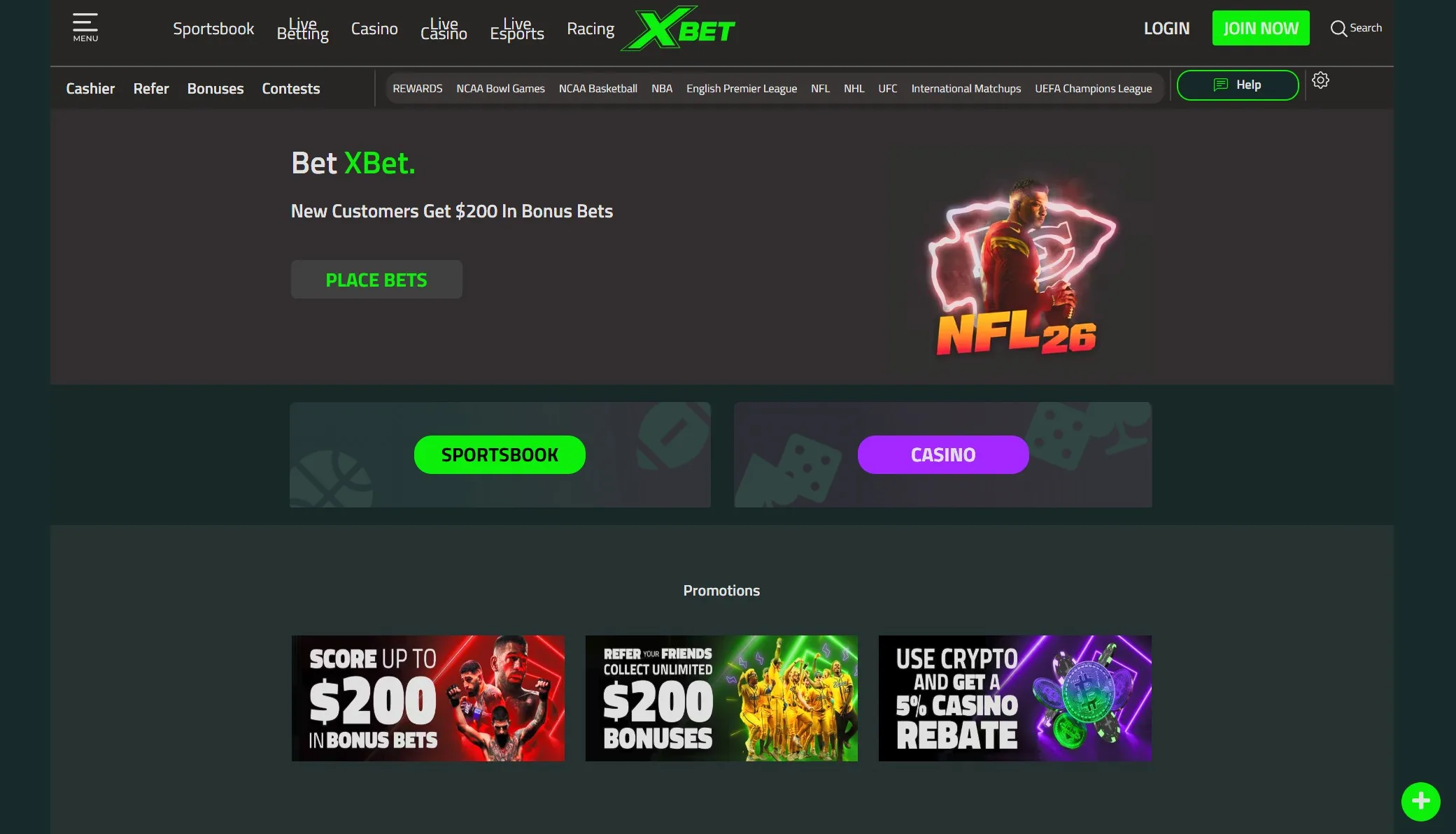 XBet Home Page