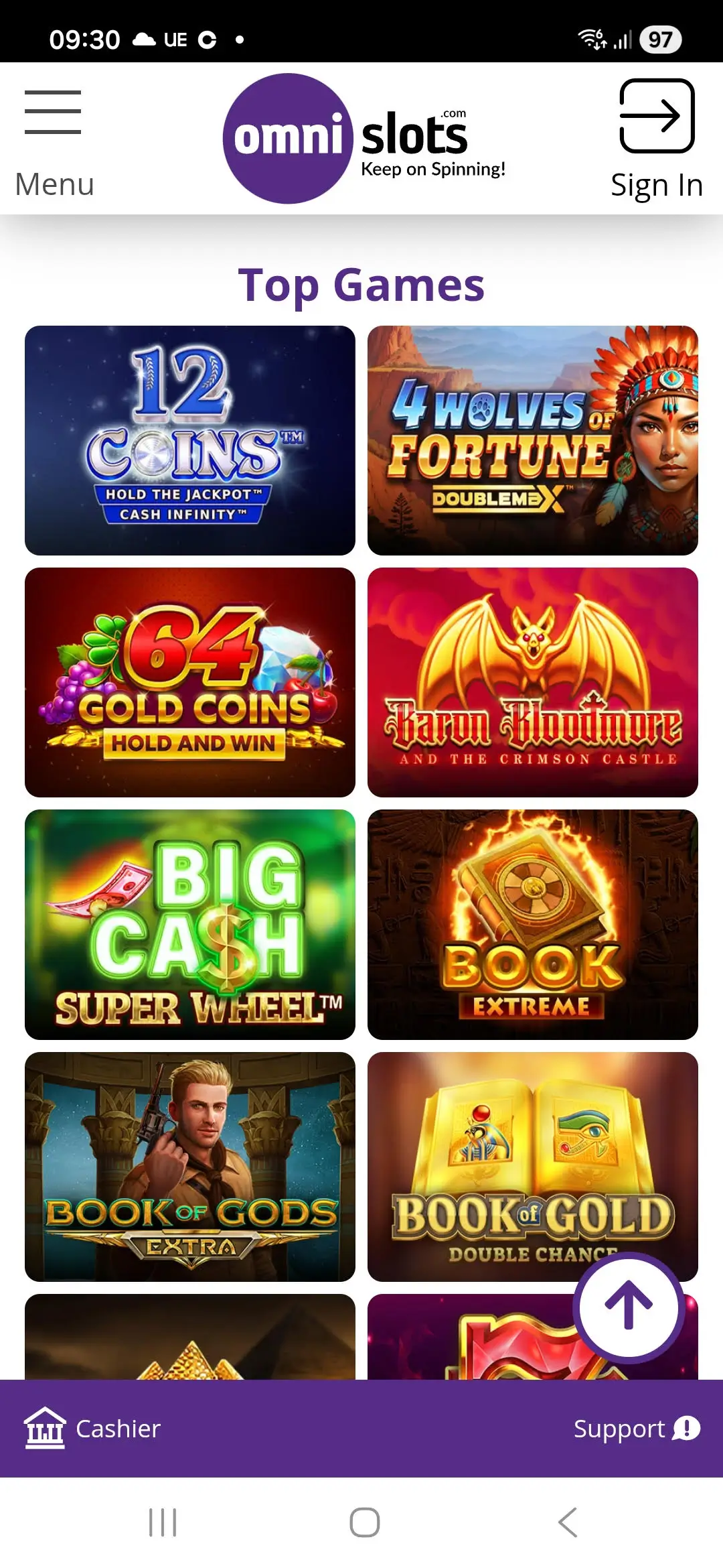 BoVegas Mobile Casino Interface 2026