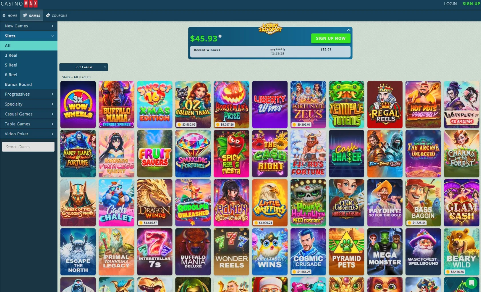 Casino Max Interface