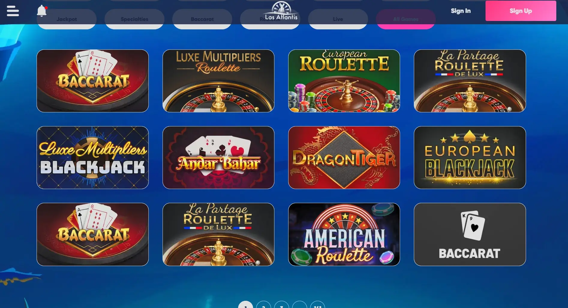 Las Atlantis Casino 2026 Interface