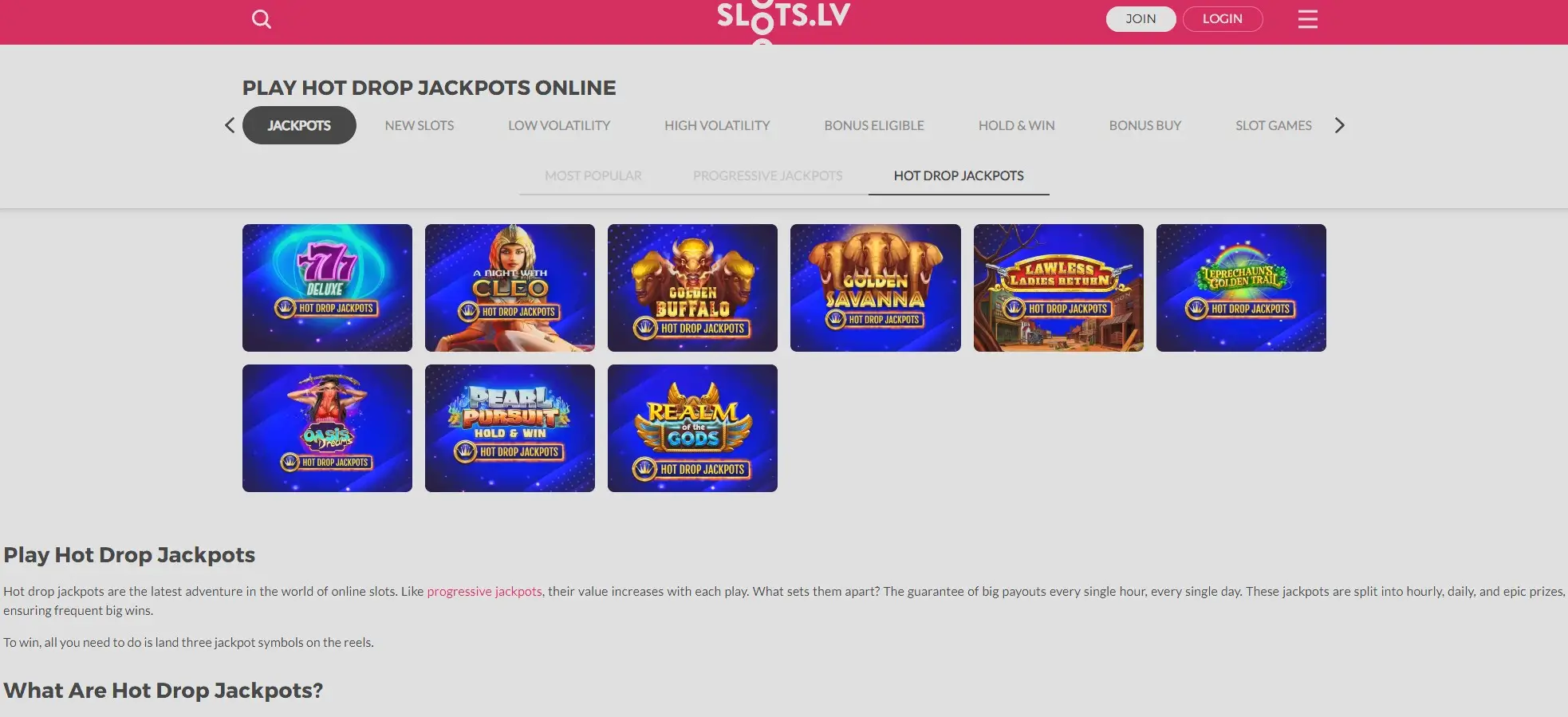 slots lv hot drops jackpots