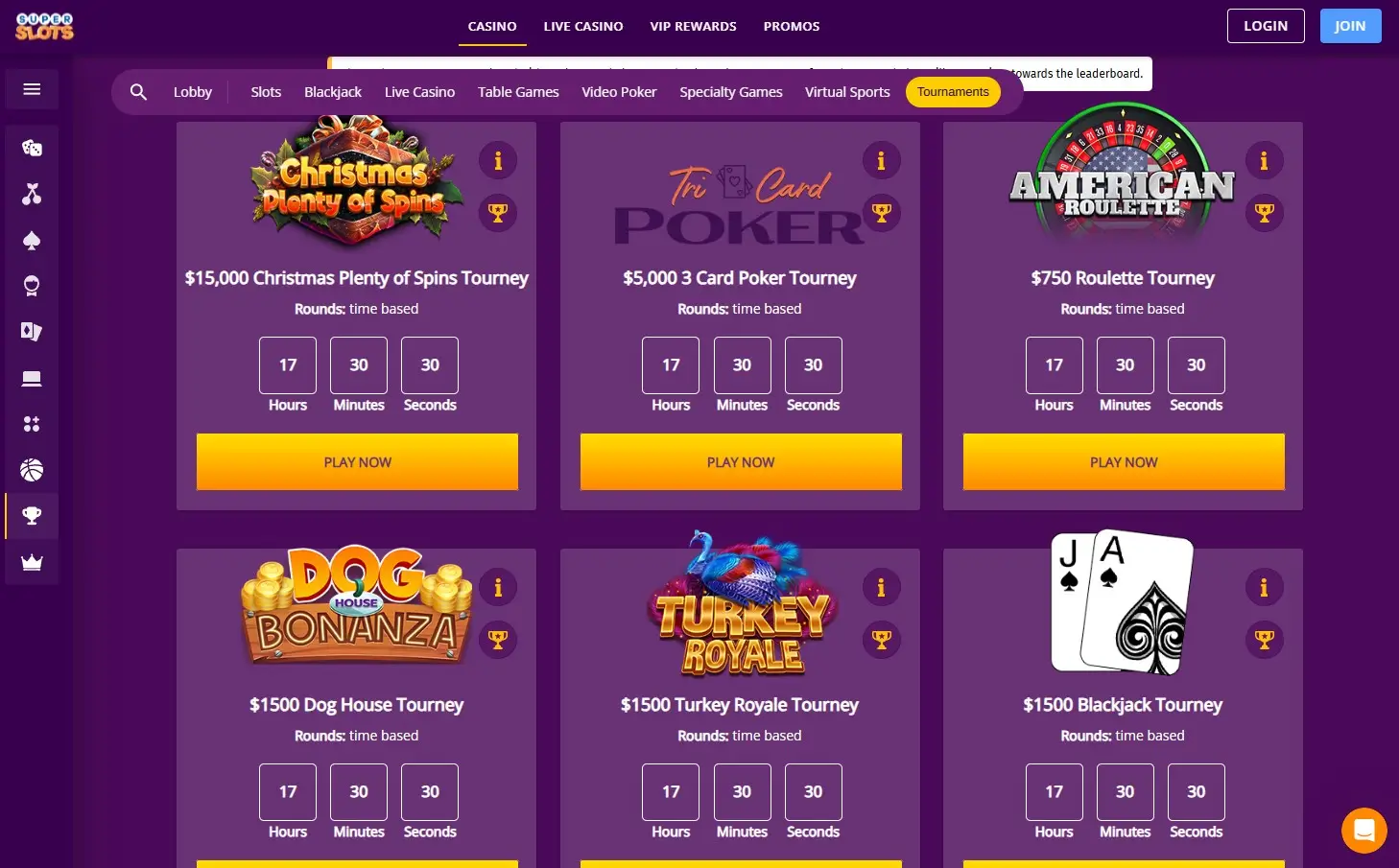 super slots tournament