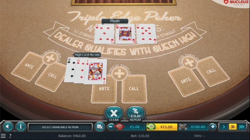 triple edge poker nucleus