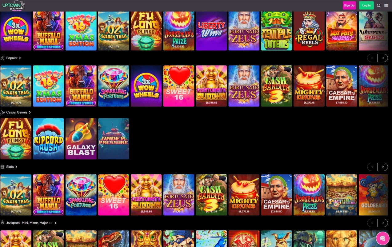 Uptown Aces Casino Game Lobby 2026