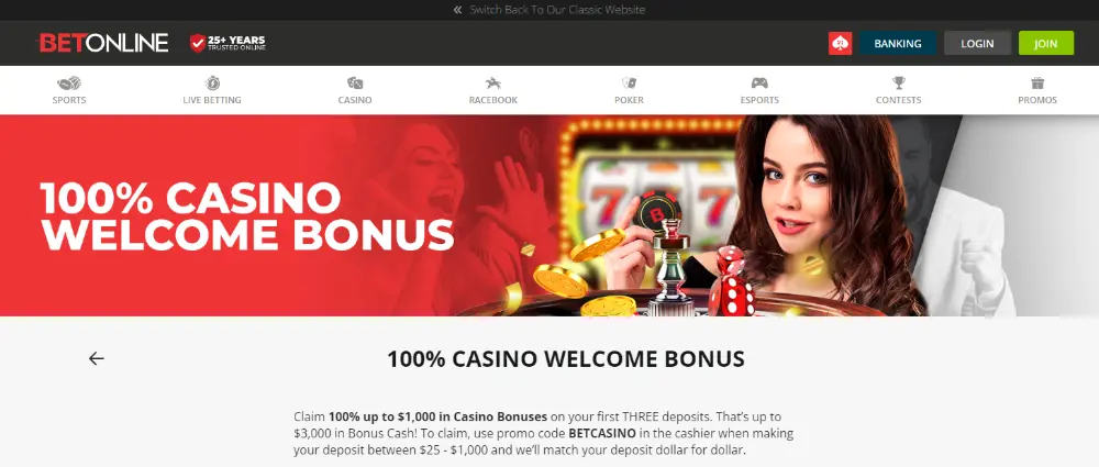 BetOnline Casino Slots Bonus