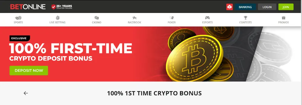 BetOnline Crypto Sports Bonus Offer