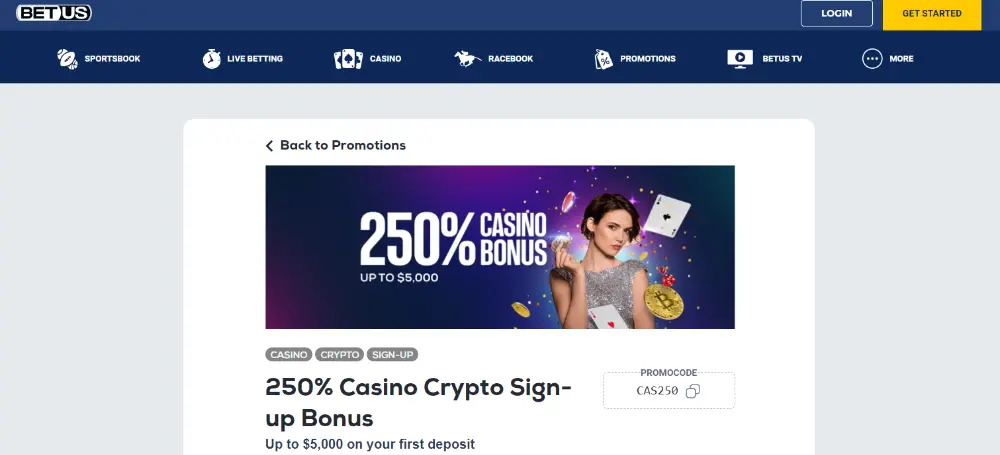 BetUS Casino Crypto Bonus
