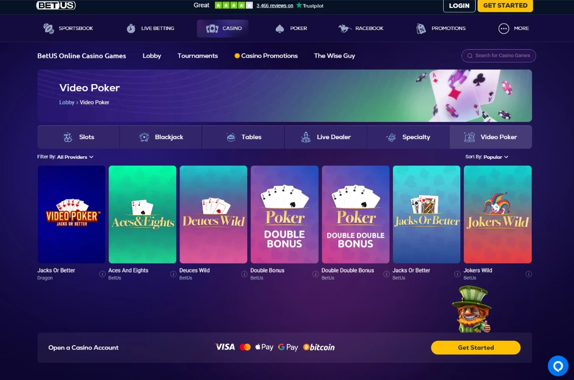 BetUS Video Poker
